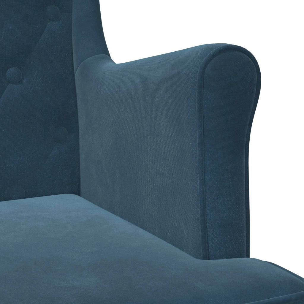 Poltrona-Divano Sedia Blu Velluto 840796