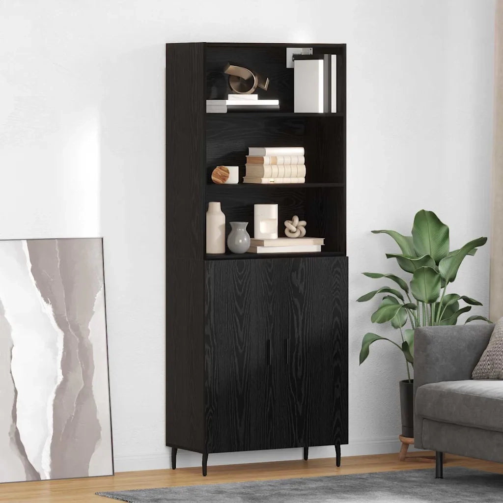 Credenza | Madia | Buffet da pranzo | Armadio da pranzo Rovere Nero 69,5 x 34 x 180 cm