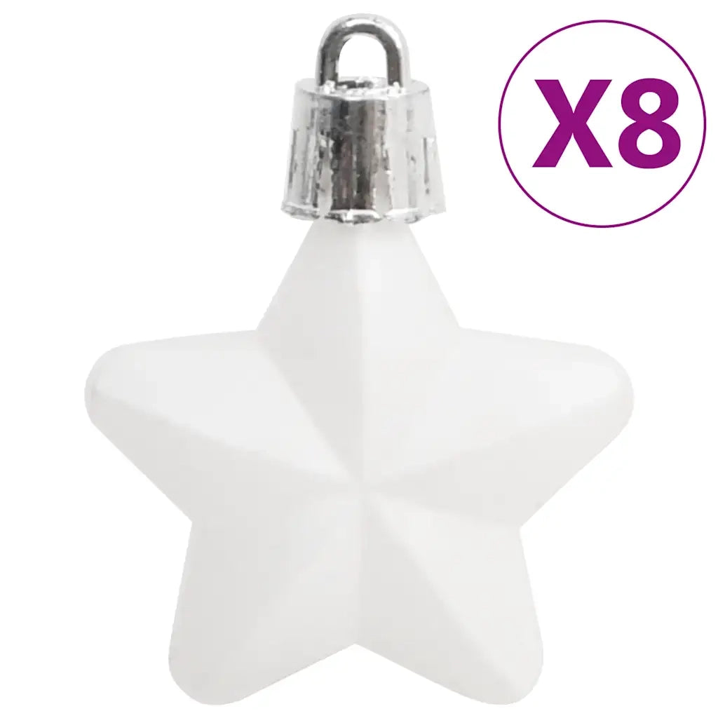 Set Palline di Natale 111 pz-Decorazioni natalizie Bianco in Polistirene