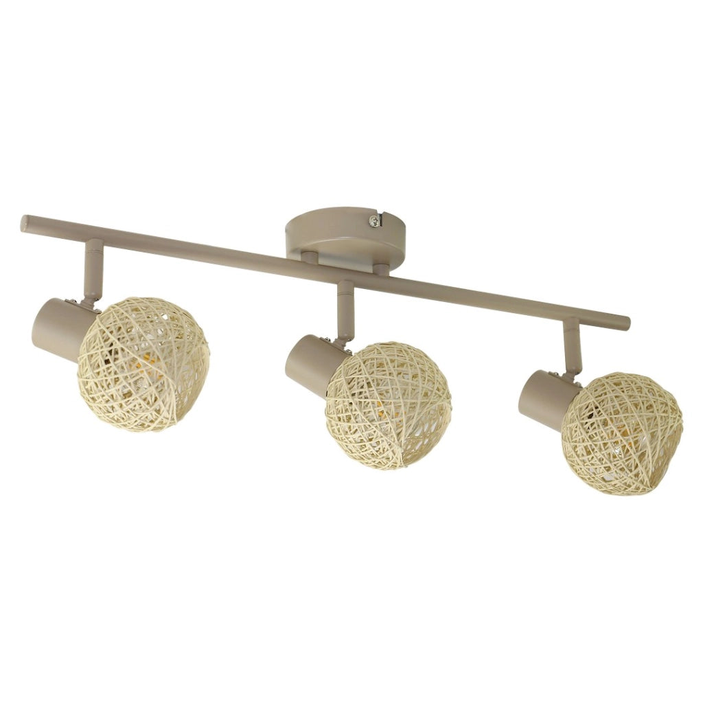 Plafoniera barra cashmere 3 faretti orientabili E14 DEX