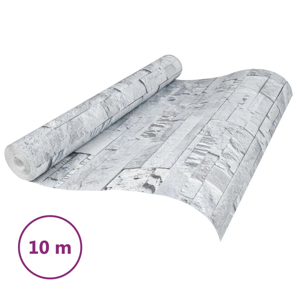 Carta da Parati 3D Pietra Grigio Chiaro 10 x 0,53 m 42046690