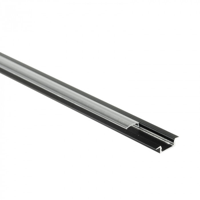 Profilo LED incasso nero diffusore trasparente 1m Ecolight
