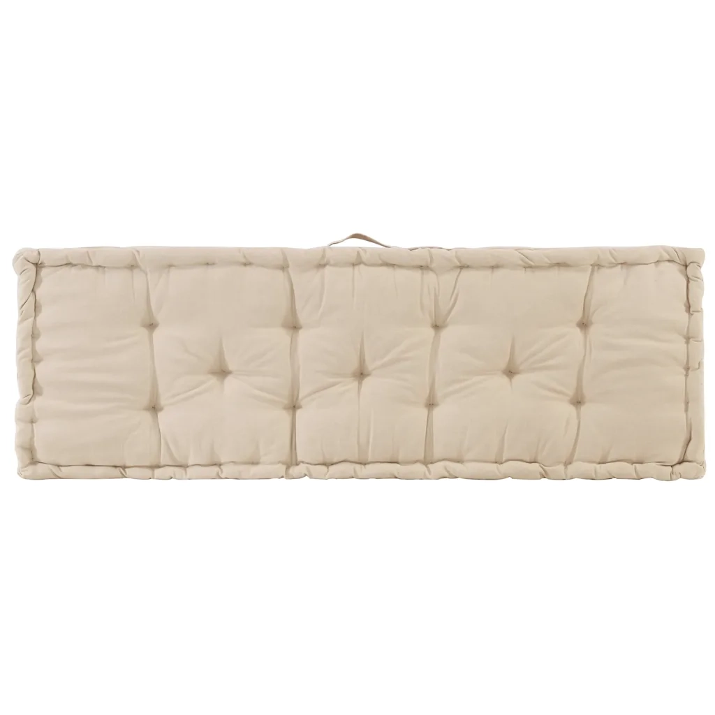Cuscini per Pallet e Pavimento 2 pz in Cotone Beige