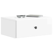 Set di 2 Comodini | Armadio da Notte | Mobiletto da notte a muro Bianco Lucido 49 x 34,5 x 20 cm
