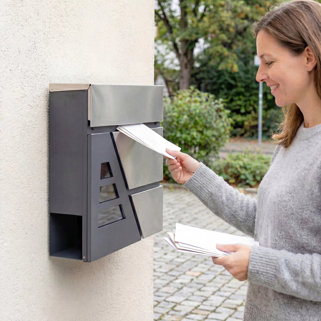 Cassetta Postale da Muro ¨C Minimal ¨C Grigio Scuro