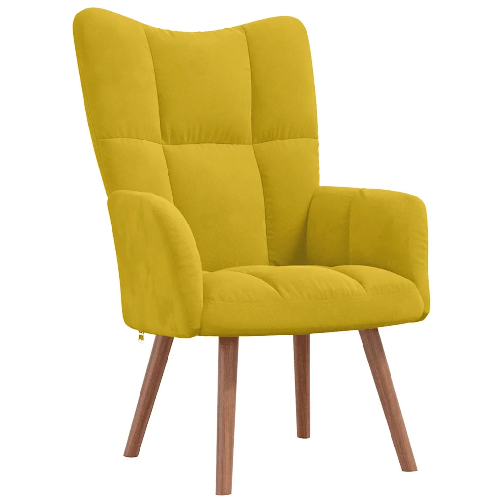 Poltrona | Sedia Relax Giallo Senape in Velluto