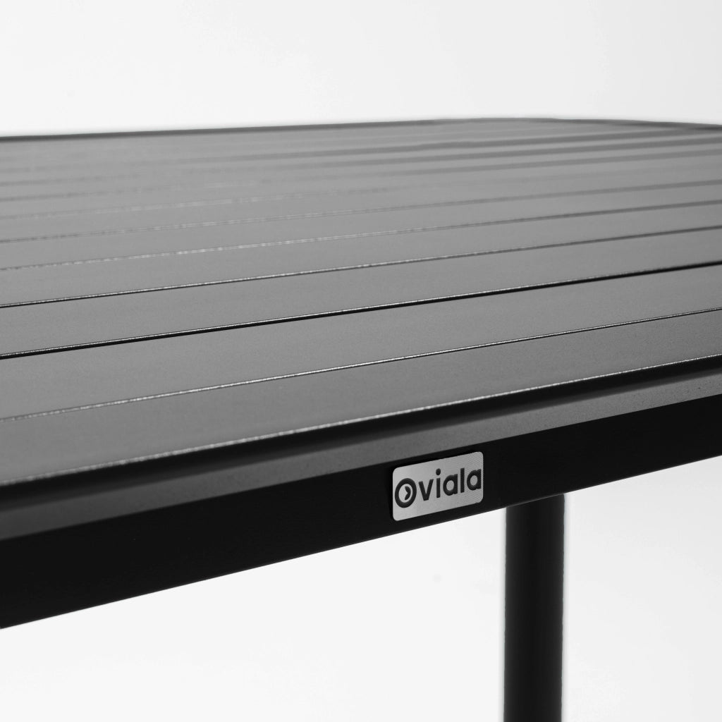 Oviala - Tavolo da giardino rettangolare in alluminio nero