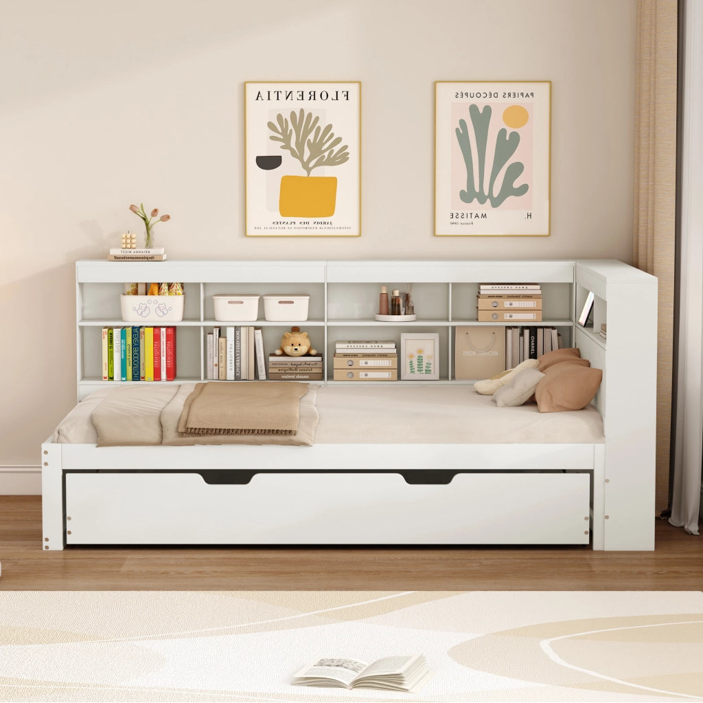 letto singolo legno bianco 116 x 222.5 cm
