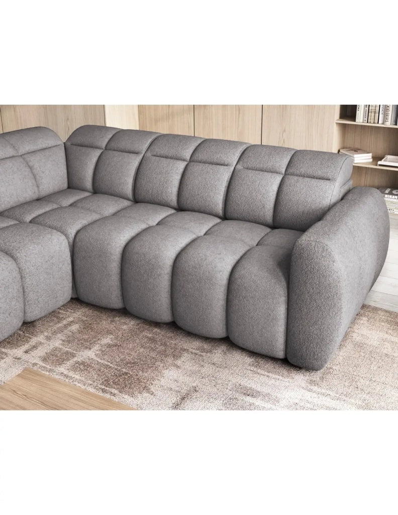 Divano ad angolo elettrico RONDA 4 posti grigio – angolo sinistro