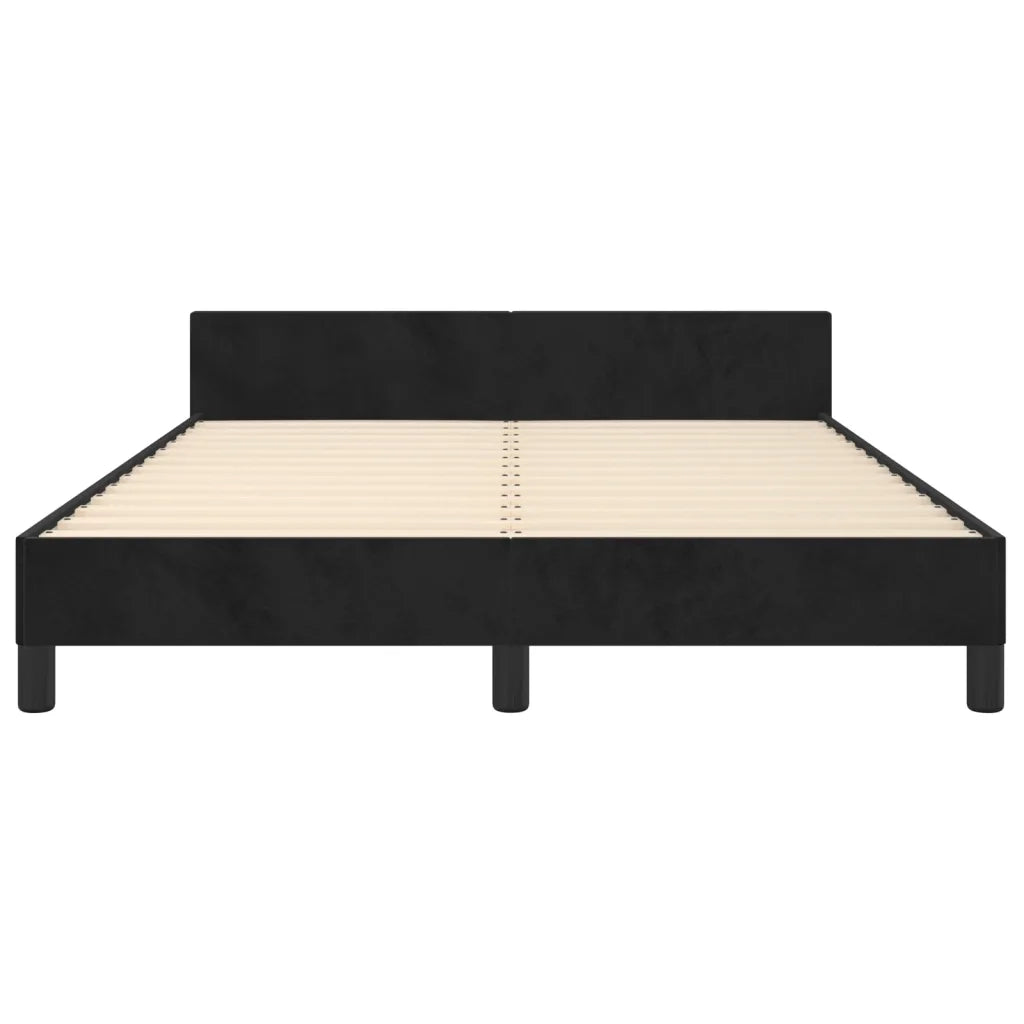 Letto matrimoniale | Letto per adulti | Giroletto senza Materasso Nero 140x200 cm in Velluto