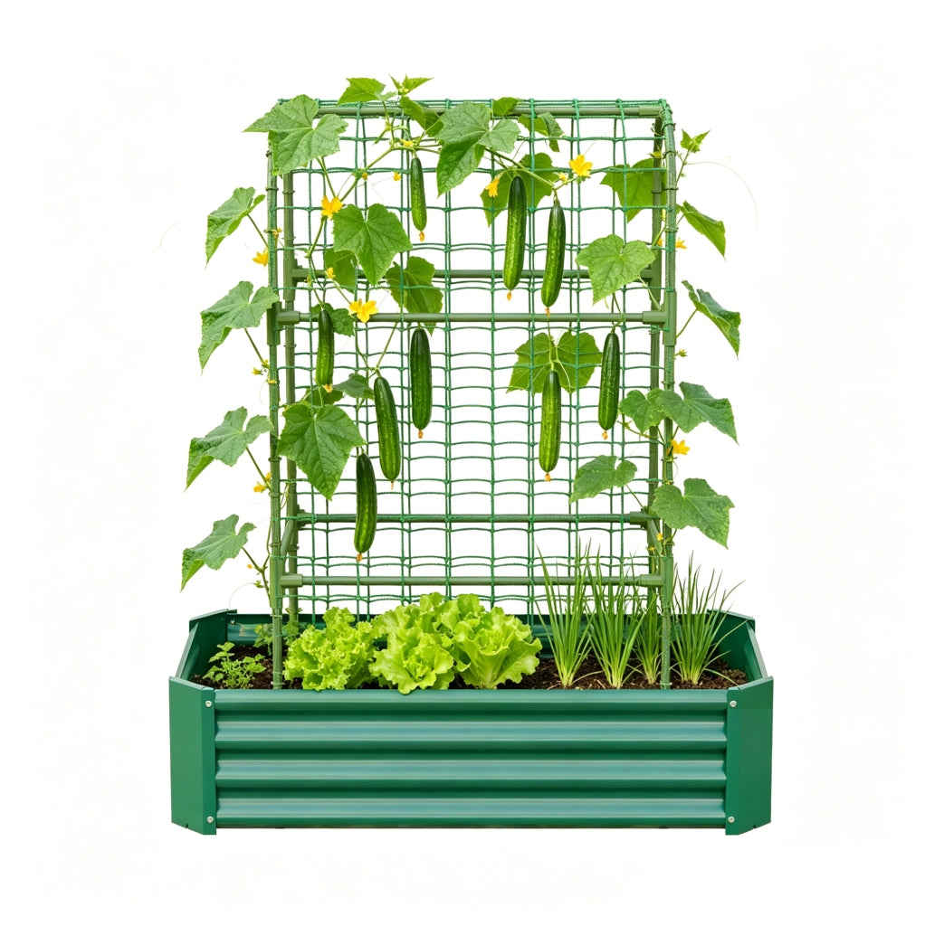 Letto da giardino rialzato in acciaio zincato 120x60x150 cm per ortaggi, erbe e fiori