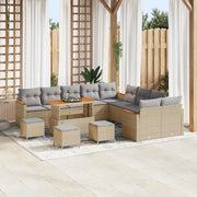 Set Divano da Giardino 18 pcs Beige e Grigio Chiaro polyrattan 3365062