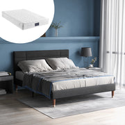 Letto matrimoniale 140x200 con testiera imbottita grigio