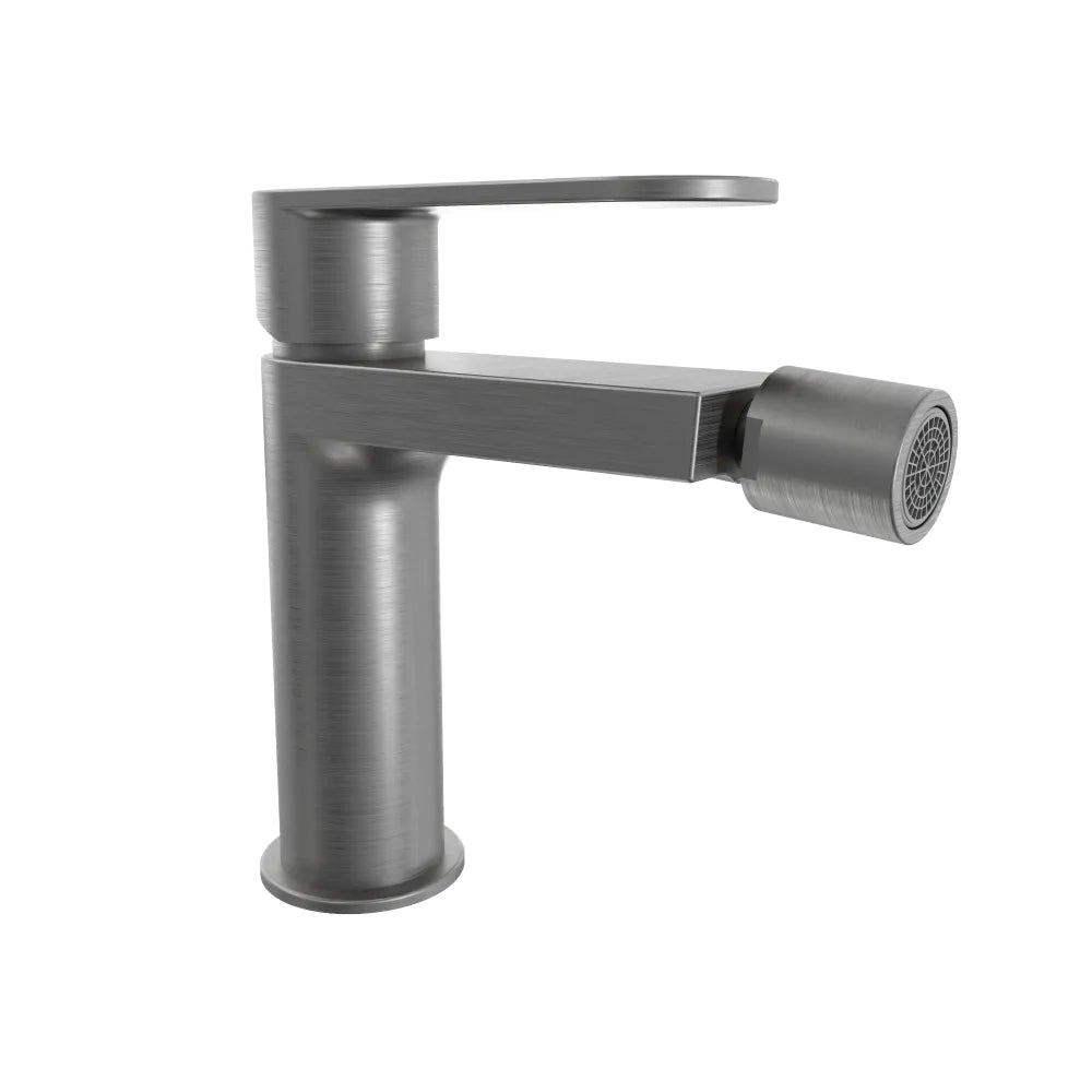 Set miscelatori lavabo alto bidet miscelatore esterno doccia gun metal spazzolato | Margot