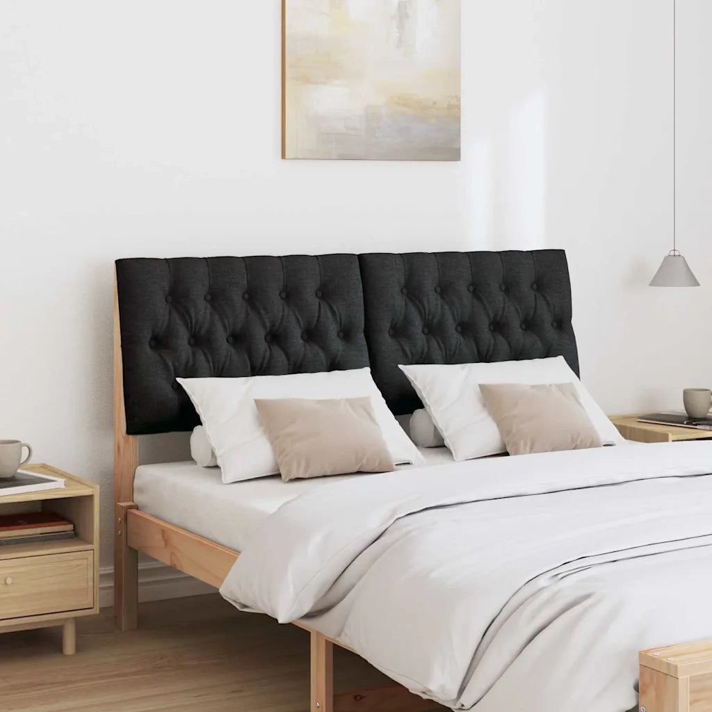 Testiera imbottita-Testiera con Cuscini-Testata Nero 150 cm Pino massello 652699