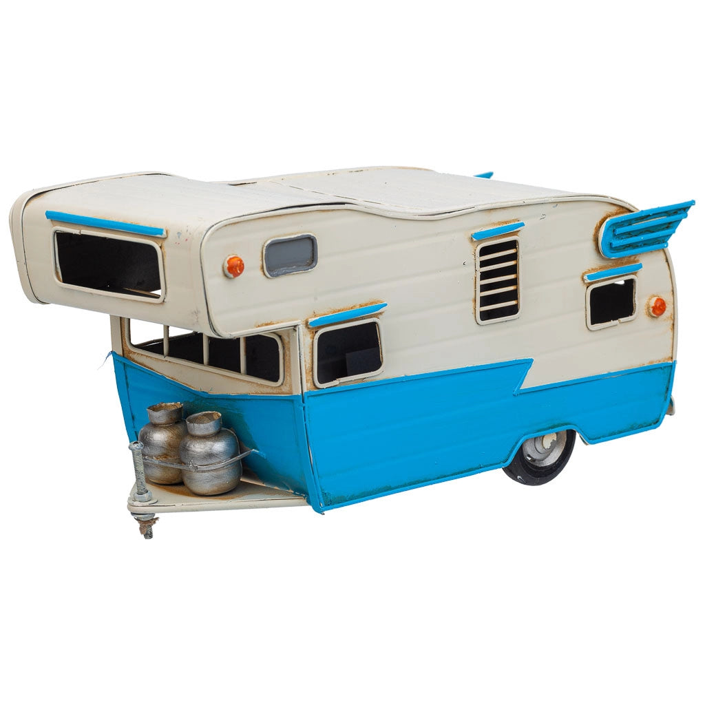 Caravan metallo blu 28x12.5x15h cm