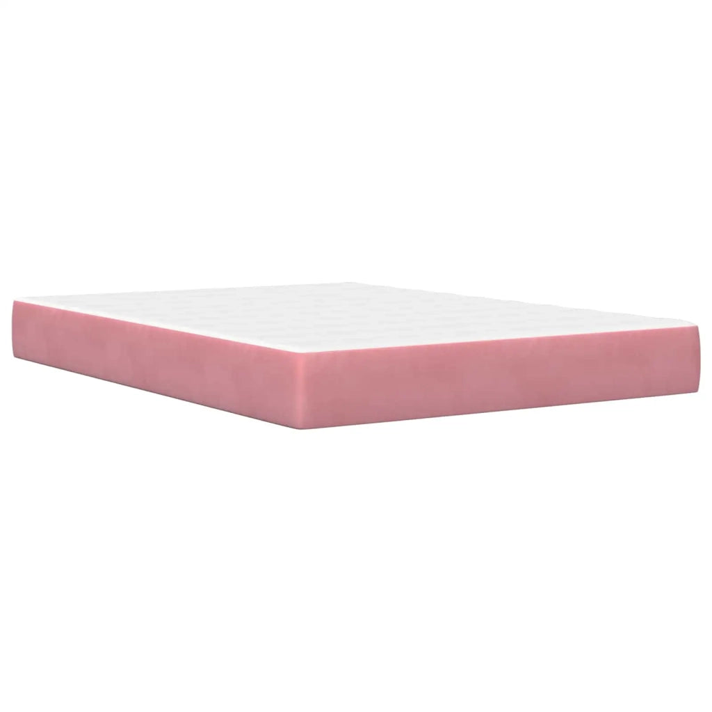 Struttura letto con materasso Rosa 140 x 200 cm Velluto 3415057