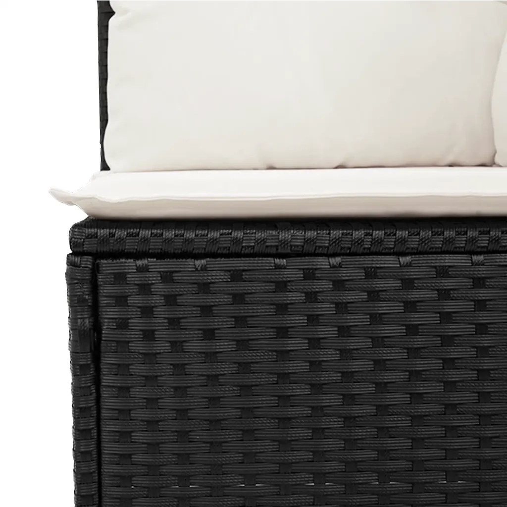Set Divani da Giardino con Cuscini 8 pz Nero in Polyrattan 3227827