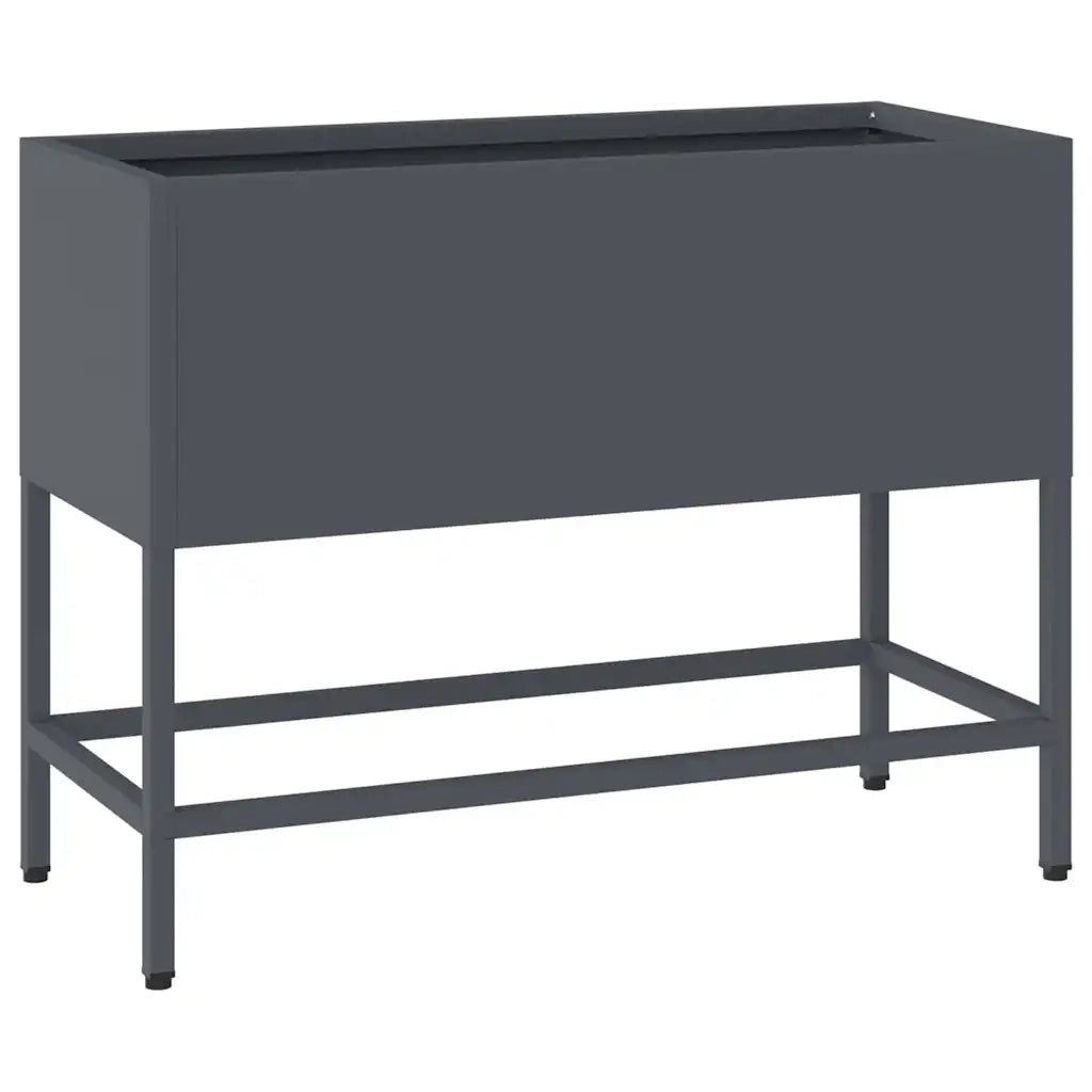 Vaso da giardino-Fioriera Esterno-Contenitore per Piante Rialzato Antracite 60 x 26 x 45 cm Acciaio