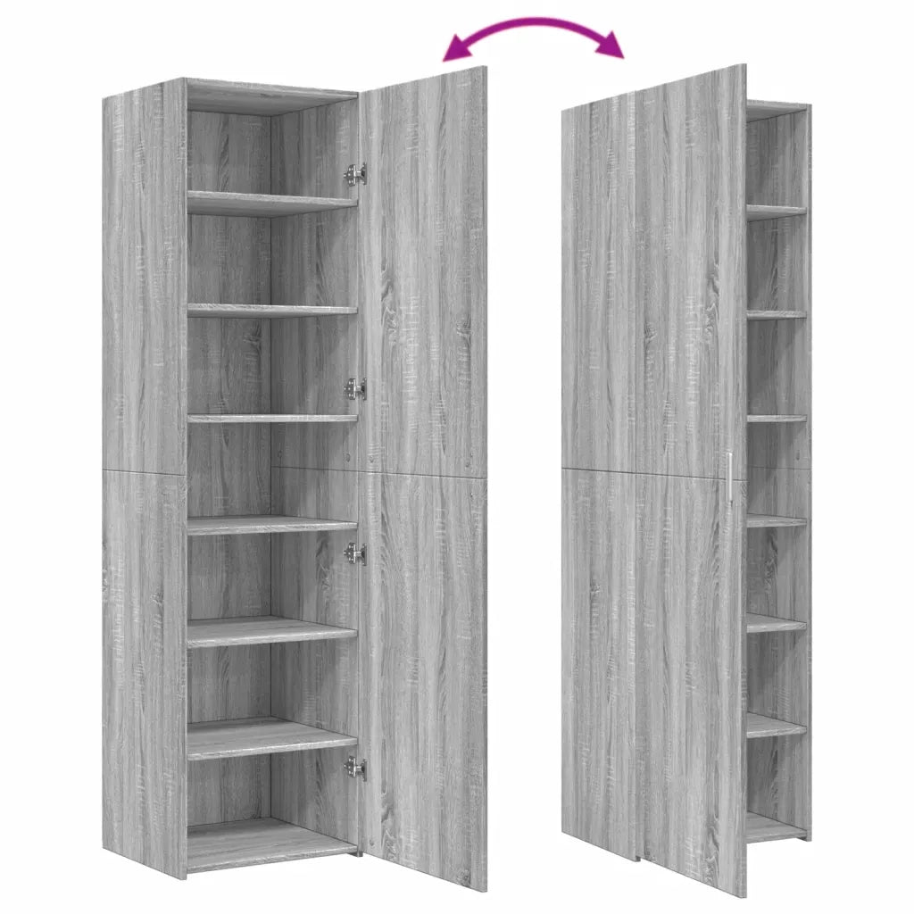 Credenza Grigio Sonoma 50x42,5x185 cm in Legno Ingegnerizzato