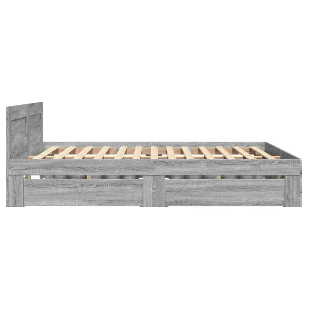 Giroletto Testiera Grigio Sonoma 140x200 cm Legno Multistrato