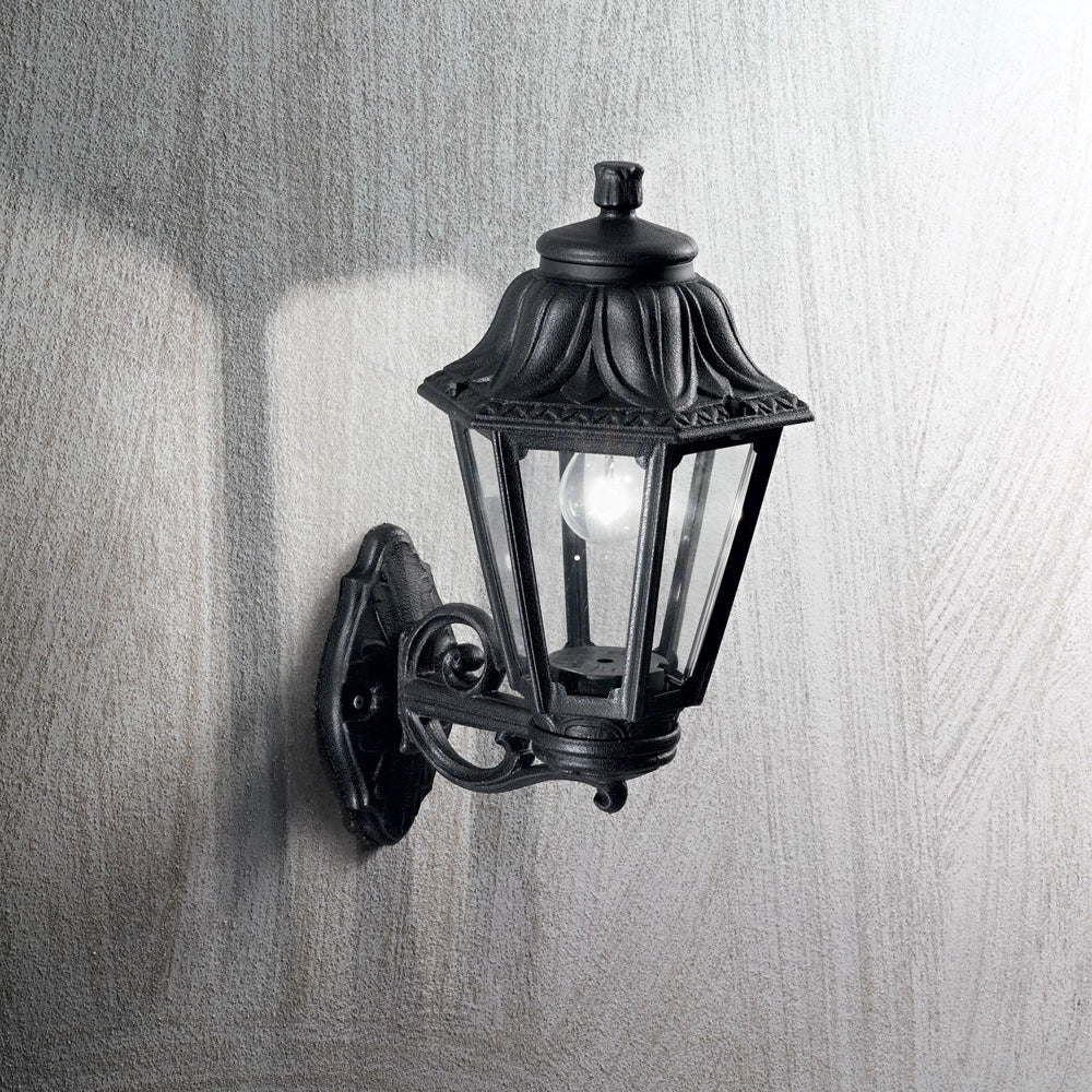Applique Classica Dafne Materie Plastiche Nero 1 Luce E27 Big