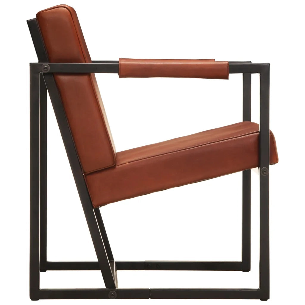 Poltrona | Sedia Relax Marrone in Vera Pelle