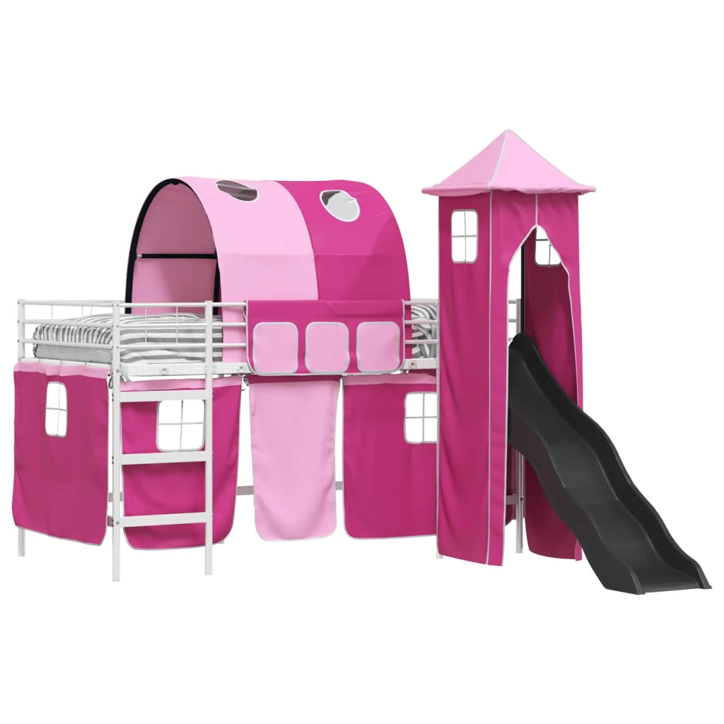 Struttura del letto loft per bambini Bianco e Rosa 90 x 200 cm 42020909