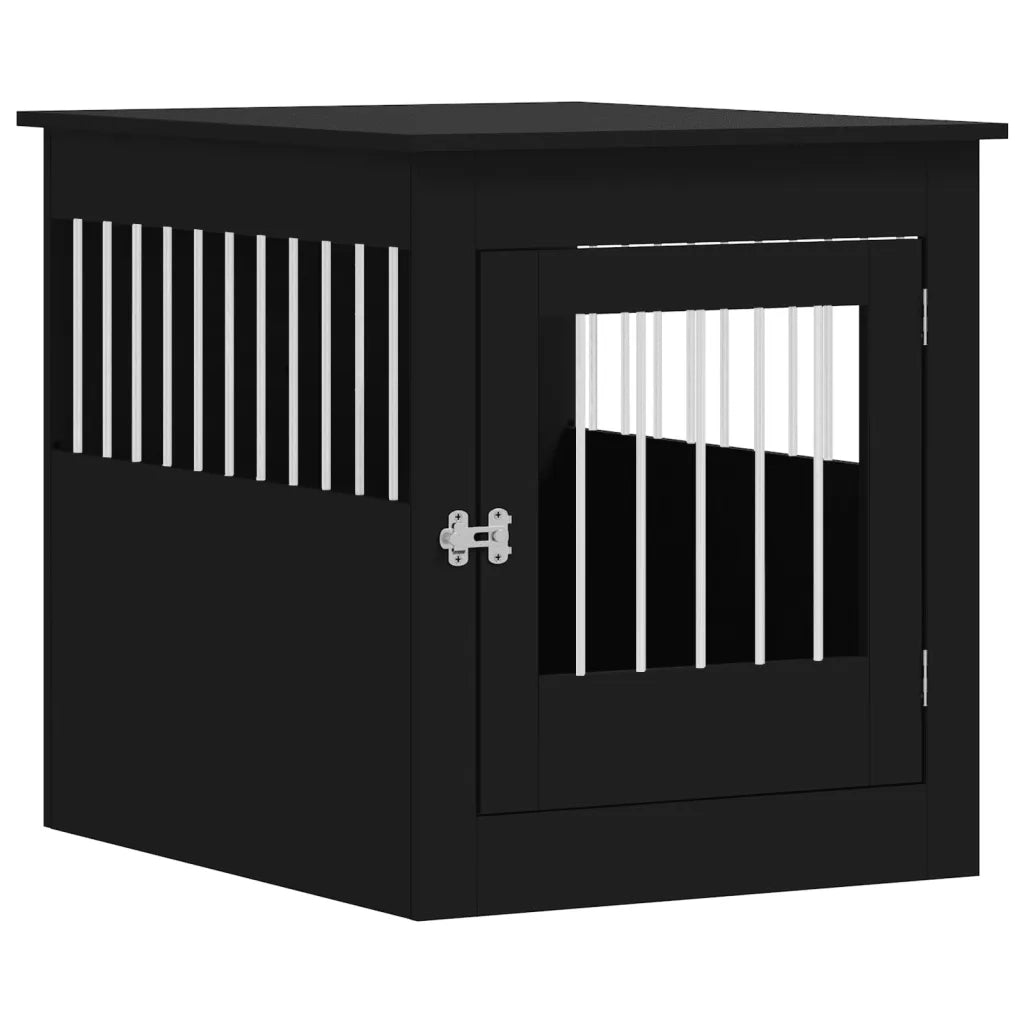 Gabbia Cani Arredamento Nera 64,5x80x71cm Legno Multistrato CFW6067280