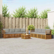 Set divani con cuscino 9 pcs Grigio Naturale e Chiaro 3374551