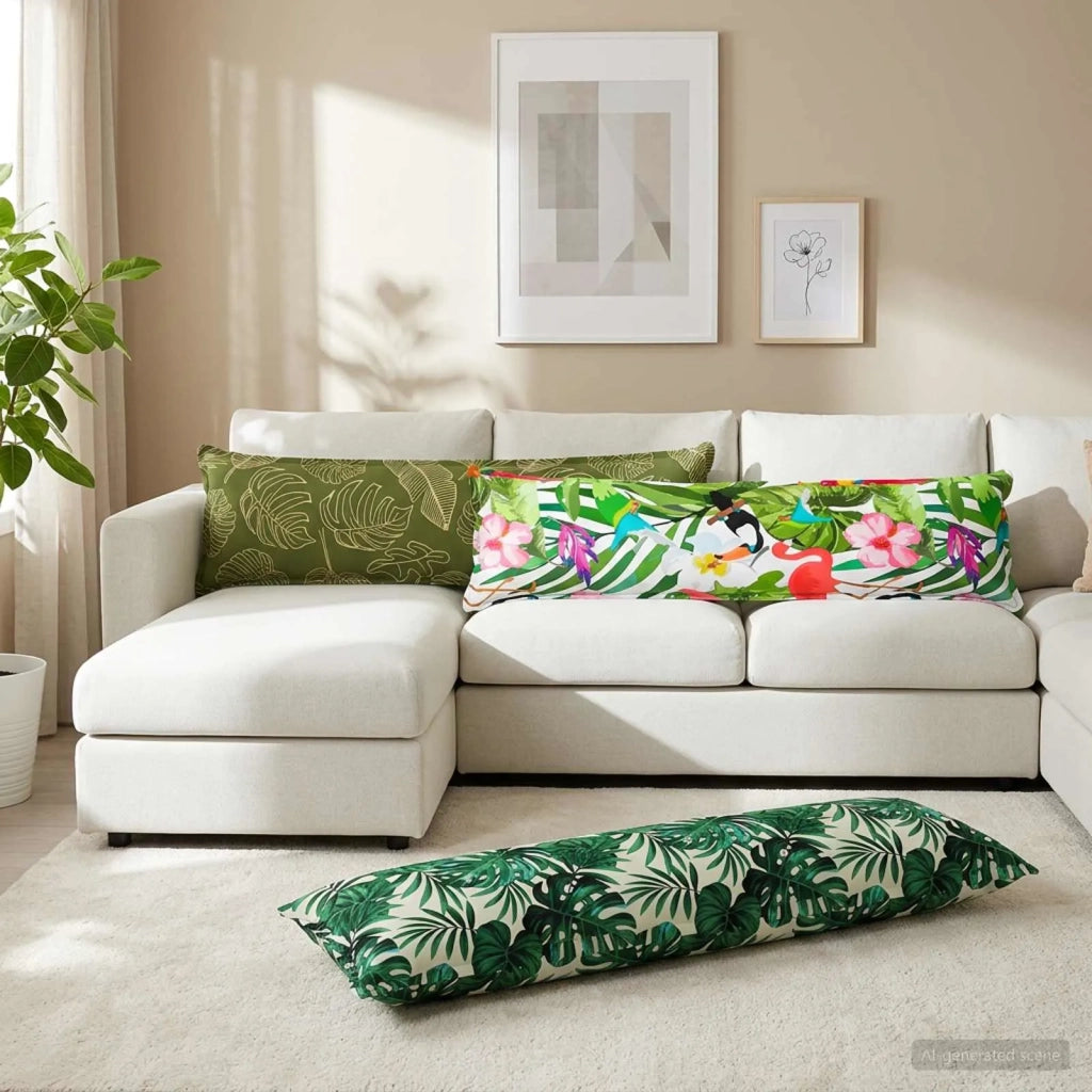 Federa 2 pz HOUTEN Design a foglia 40 x 145 cm Poliestere 917293