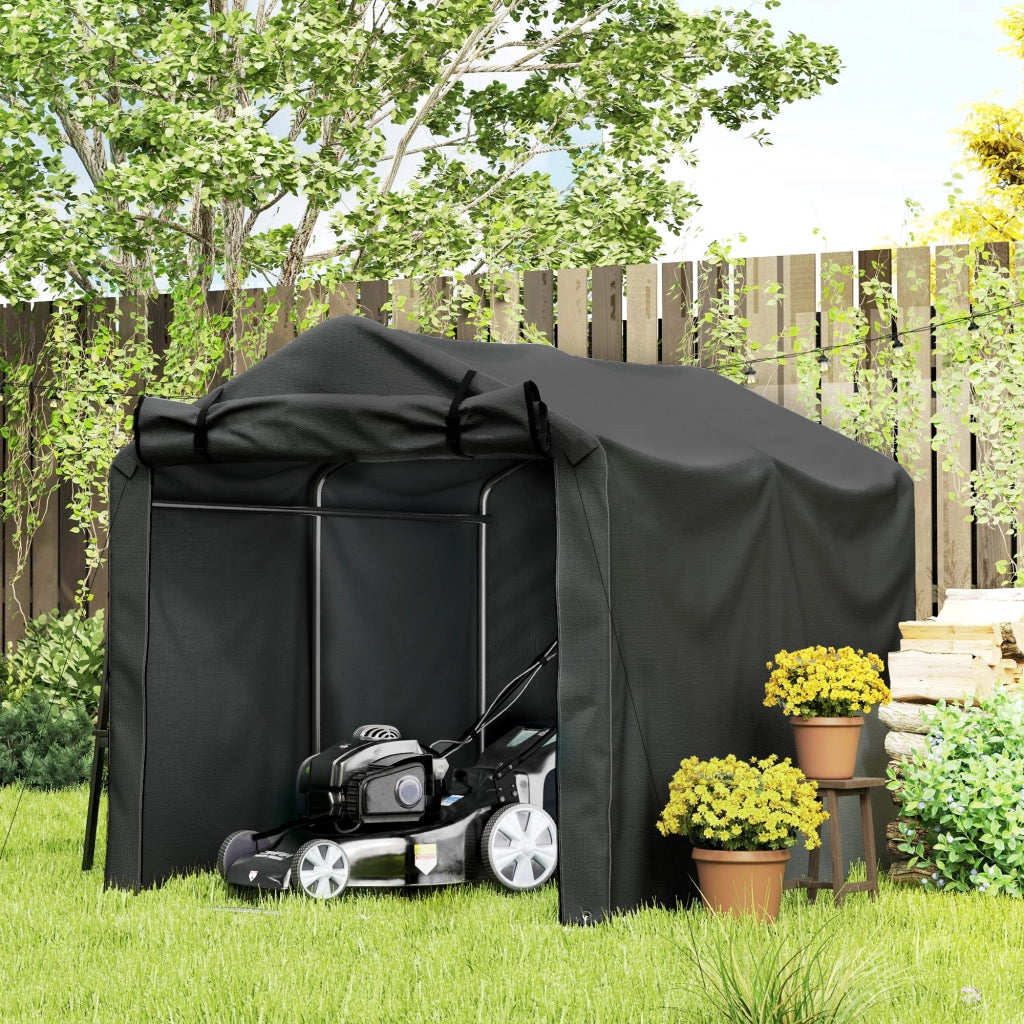 Tenda Garage Impermeabile ¨C Xylo ¨C 220x157x165 cm Nero con Porta UV-Resistente