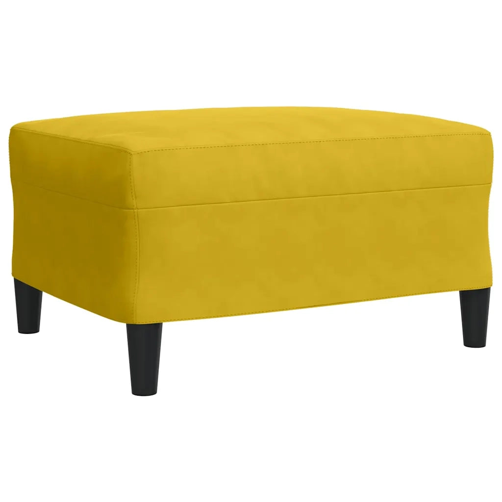 Set di Divani 3 pz con Cuscini e Rinforzi Giallo in Velluto