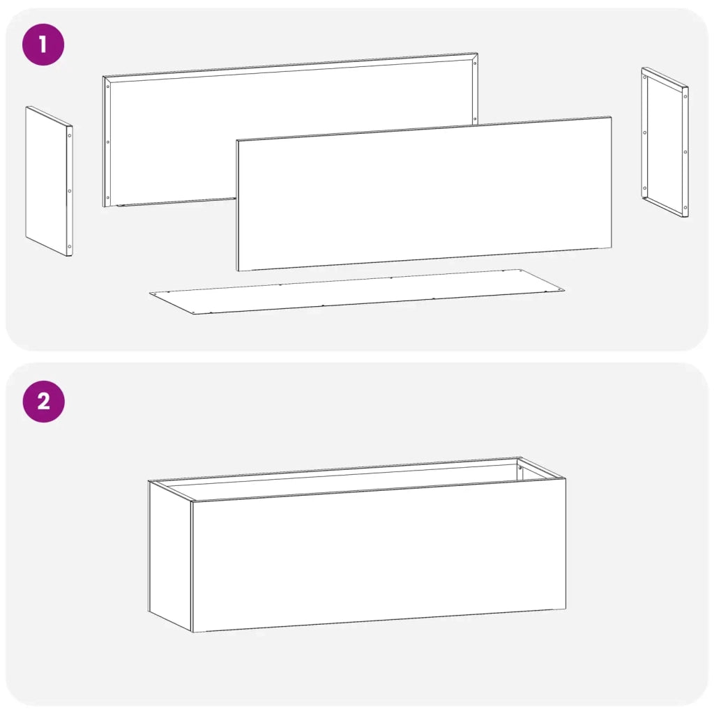 Vaso da giardino Argento 40 x 20 x 20 cm Acciaio zincato 8005144