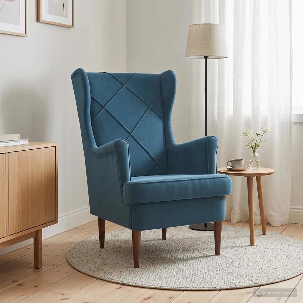 Poltrona-Divano Sedia Blu Velluto 377247