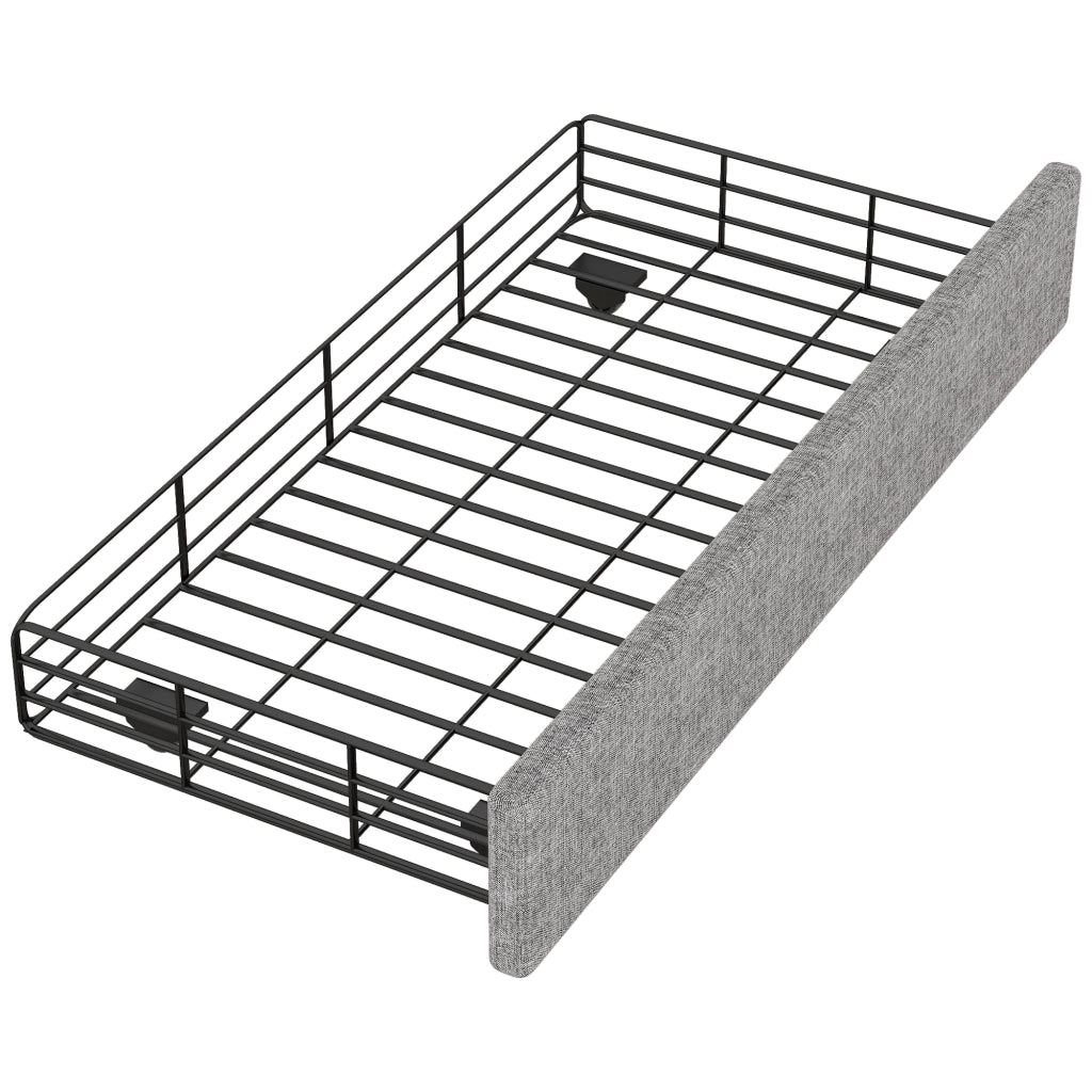 LETTO imbottito 90x200 cm Grigio con 2 cassetti