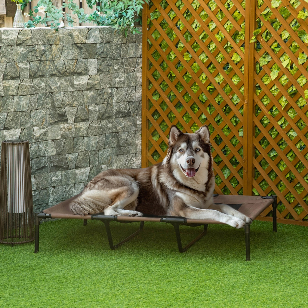 Brandina per Cani Pieghevole Rialzata da Esterno ¨C Xylo ¨C 122x92x23 cm Marrone Caff¨¨ Nero