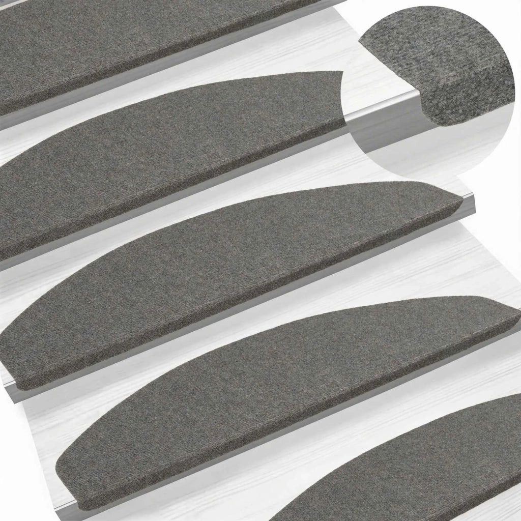 Tappetini per scale autoadesivi 15 pz | Gradini per Scale Grigio 80 x 28 x 3,5 cm
