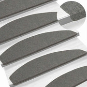 Tappetini per scale autoadesivi 15 pz | Gradini per Scale Grigio 80 x 28 x 3,5 cm