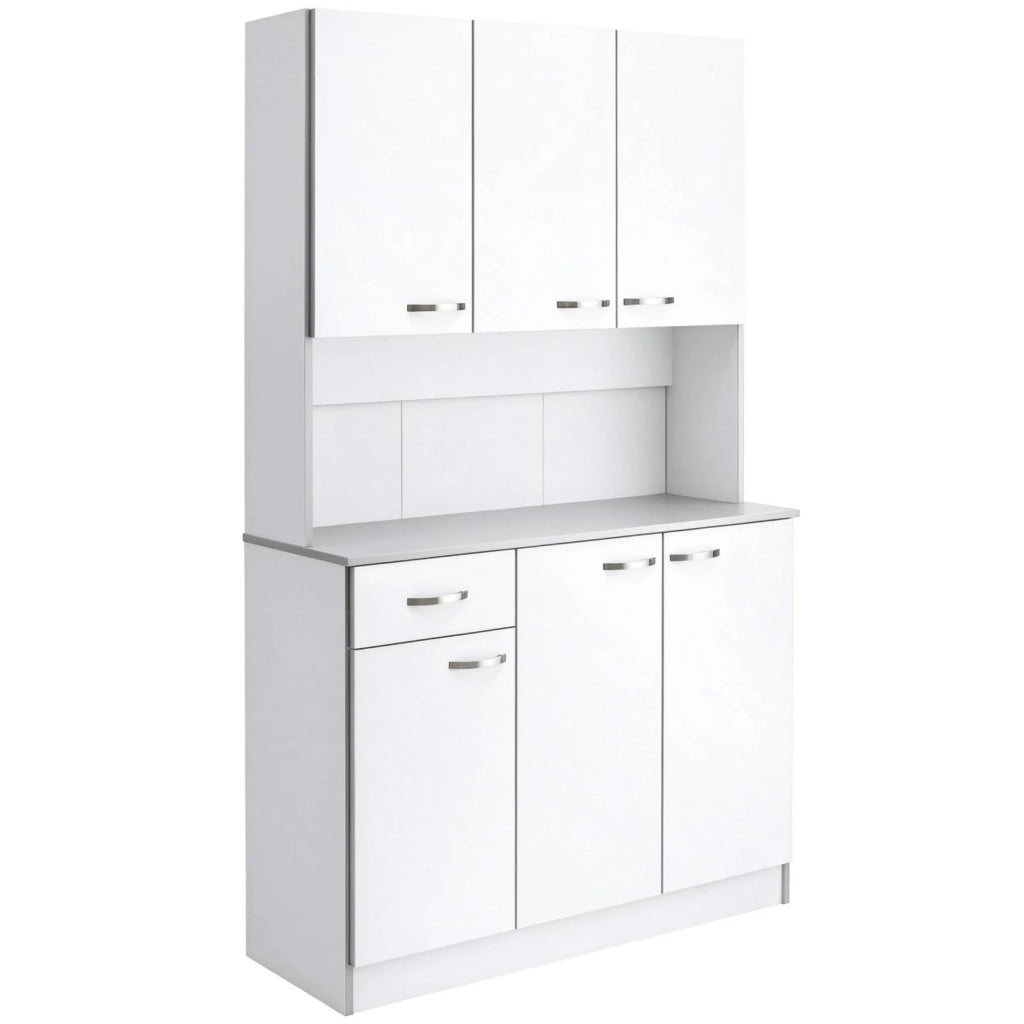 Credenza da cucina design moderno, 6 ante, 1 cassetto, ampio piano di lavoro