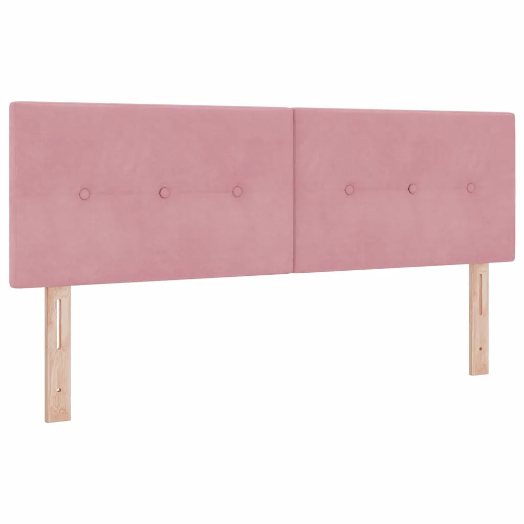 Letto a Sorgente LED con materasso Rosa 140 x 200 cm Velluto