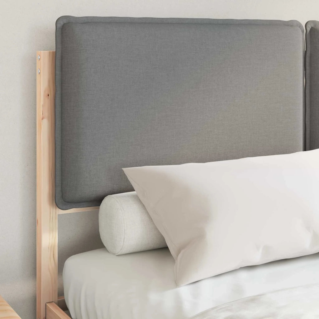 Letto con Testiera Rivestita Grigio chiaro 160 x 200 cm