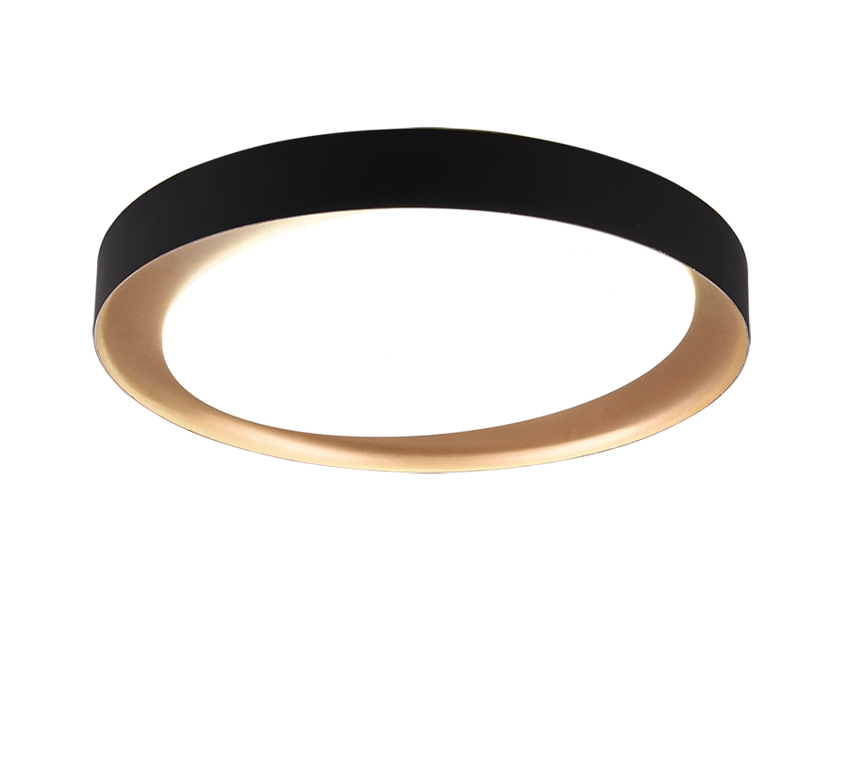 Plafoniera LED, plastica, nero, 48,5x7x48,5 cm, Zeta