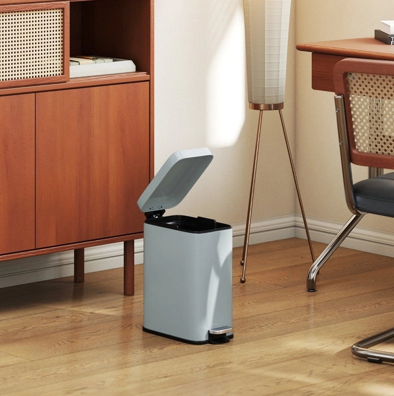 Cestino in metallo con secchio interno, 5 L, grigio