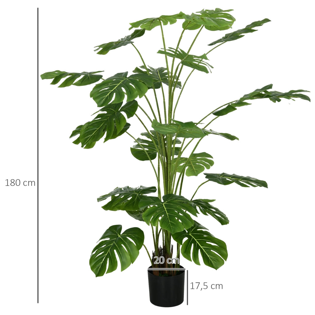 Pianta artificiale Monstera Deliciosa con vaso ¨C Minimal ¨C 180 cm verde