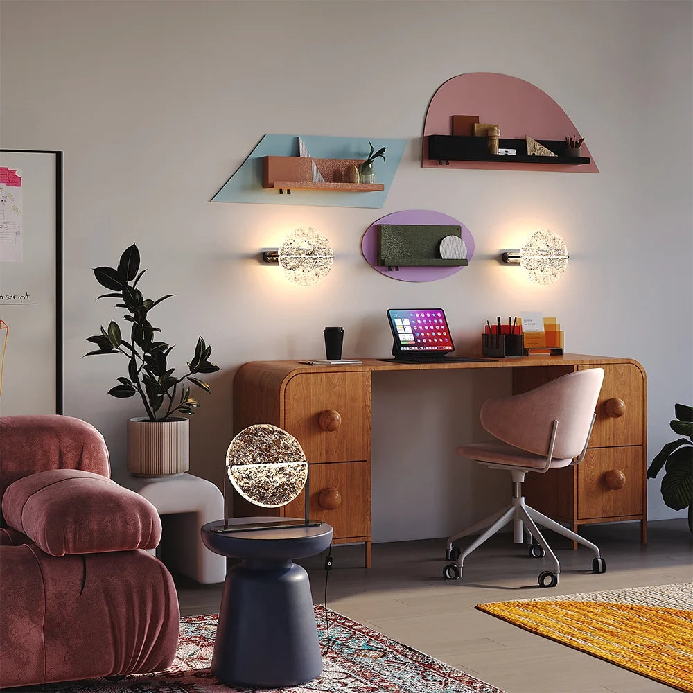 Lampada Da Tavolo Contemporanea Mangata Metallo Cromo Vetro Led 7W 3000K
