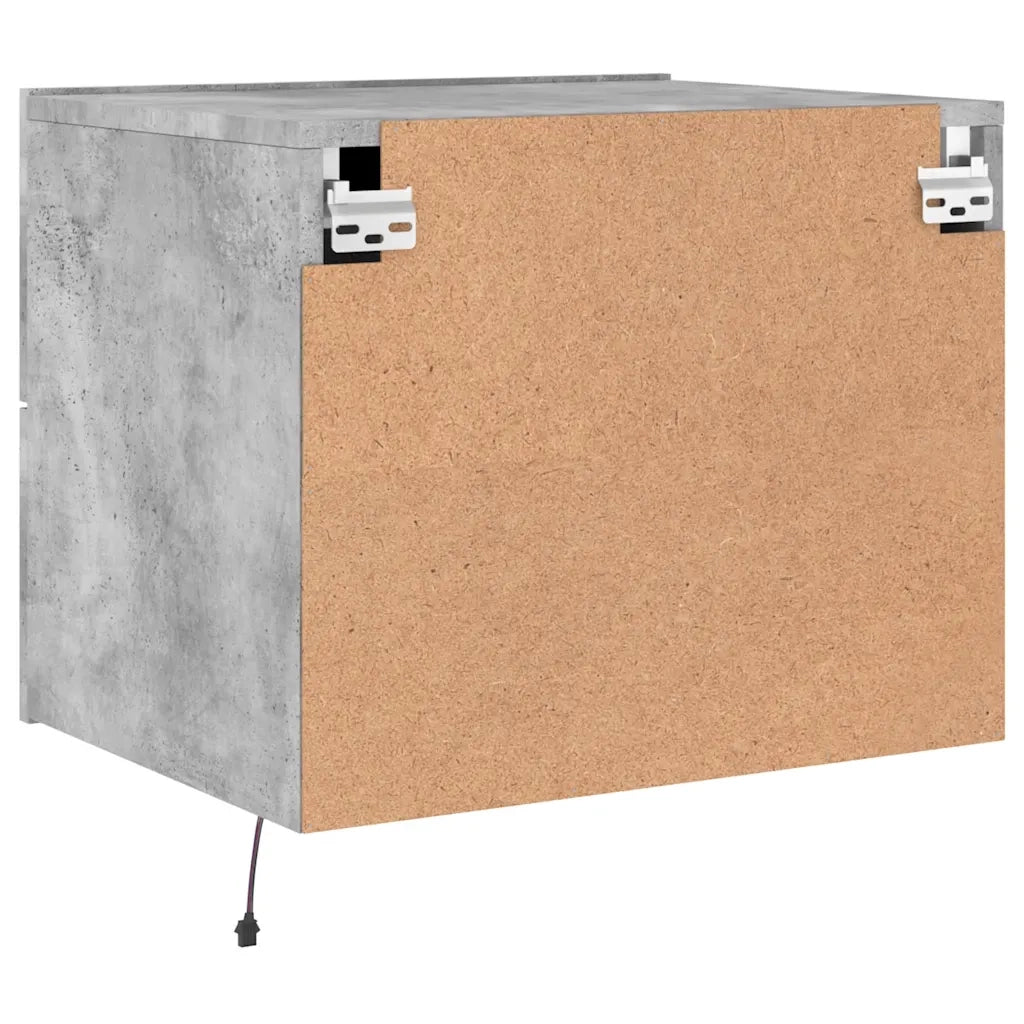 Comodino a Parete con Luci LED Grigio Cemento 836818