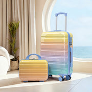 Set trolley cabina 20” 36×21×55 cm in PC giallo con beauty case