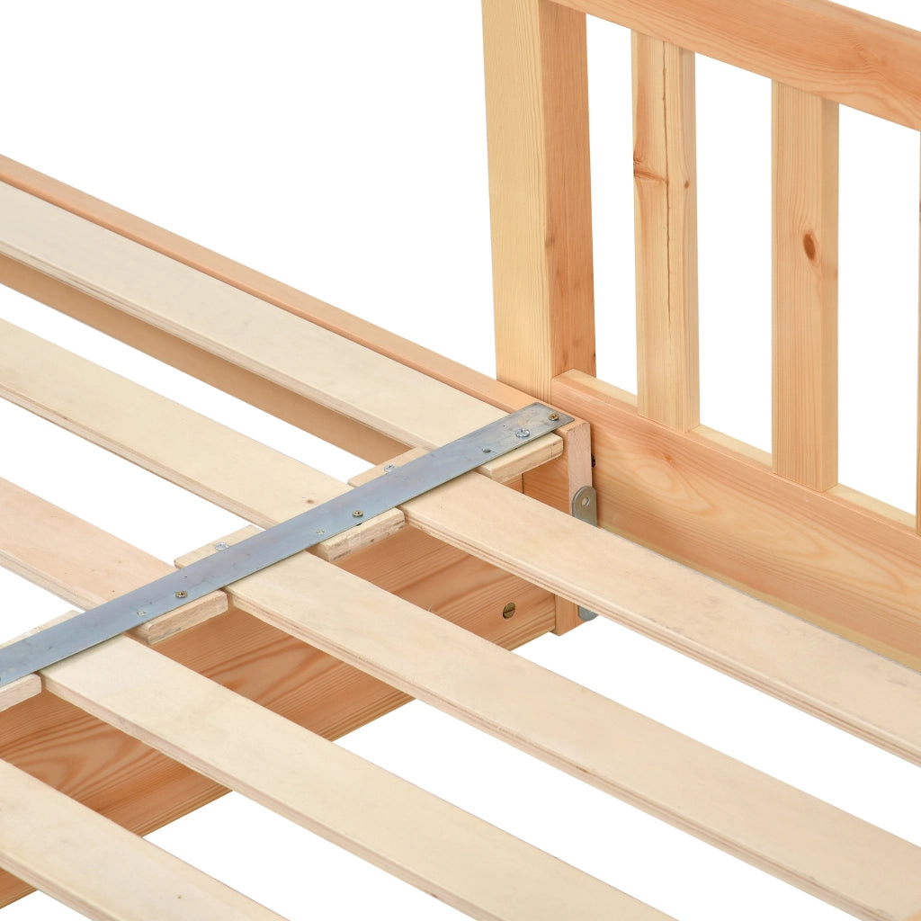 Letto a casetta 90 × 200 cm estensibile a 180 × 200 cm con rete a doghe in legno naturale