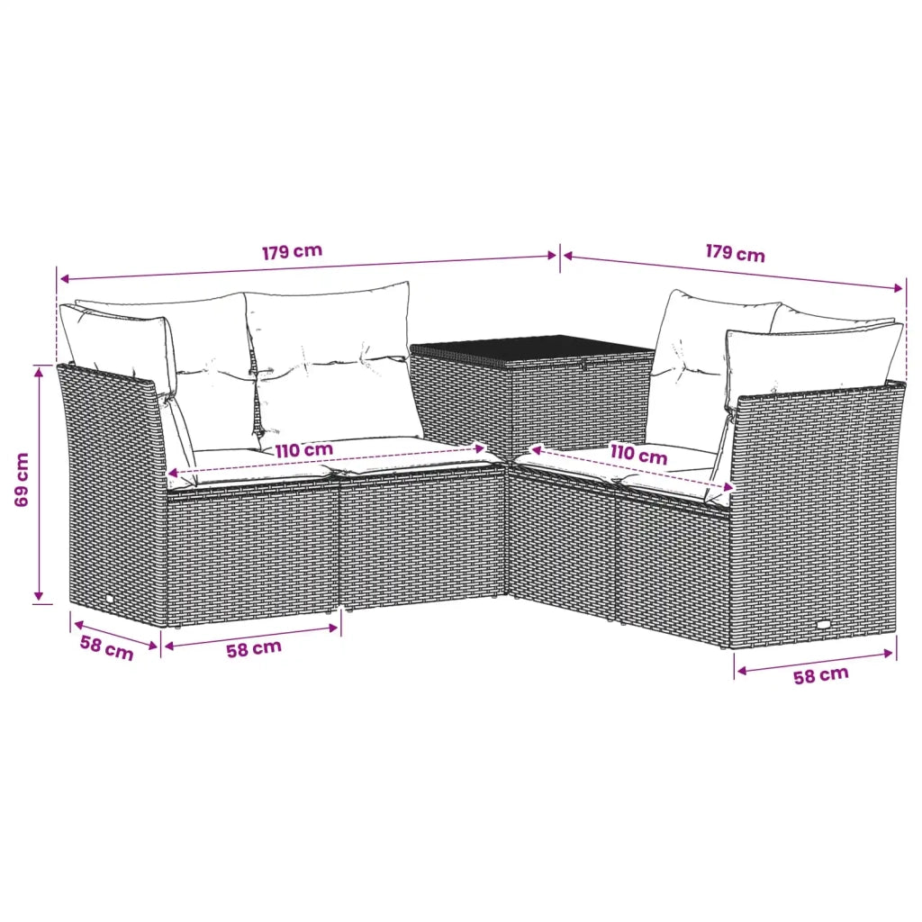 Set di divani 5 pz Grigio e Grigio Scuro 3447838